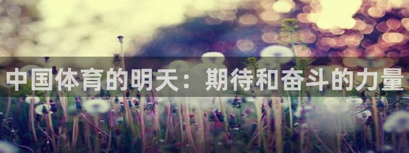 MK体育官方正版app娱乐平台:中国体育的明天:期待和奋斗的